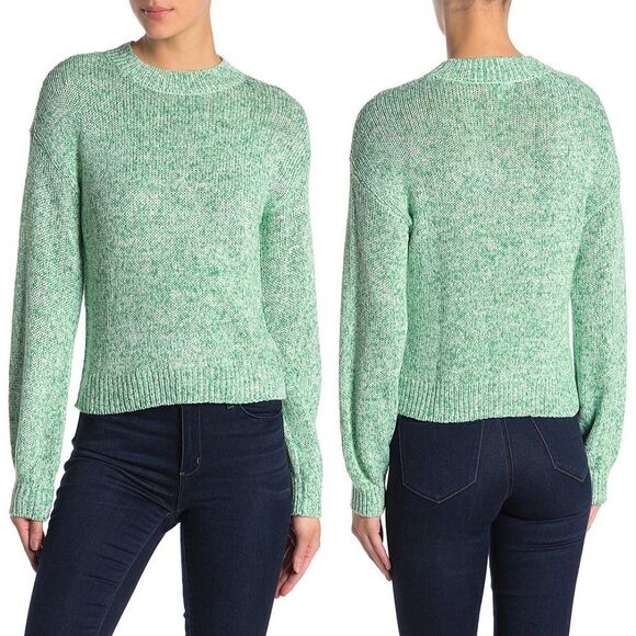 Abound Women’s Marled Knit Dolman Crewneck Pull Over Sweater Green Extra Small