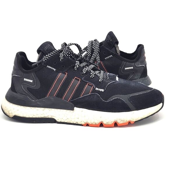 Adidas Nite Jogger Black Solar Orange Shoes Sneakers FW0187 Mens Size 10