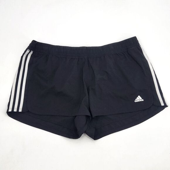 Adidas Women’s Pacer 3 Stripes Drawstring Shorts XL Black White