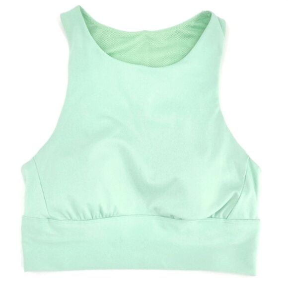 All In Motion Cropped Workout Tank Womens Small Green Sports Bra Back Cut Out