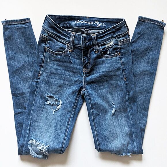 American Eagle Women’s Stretch Distressed Jeans Jeggings Size 0