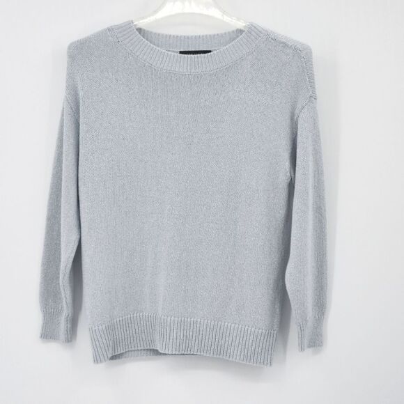 Ann Taylor Crewneck Sweater Womens Size XS Metallic Knit Fall Winter Glam Granny