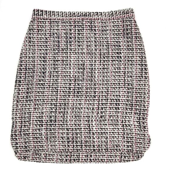 Ann Taylor LOFT Multicolored Pink Wool Blend Tweed Straight Pencil Skirt 4P