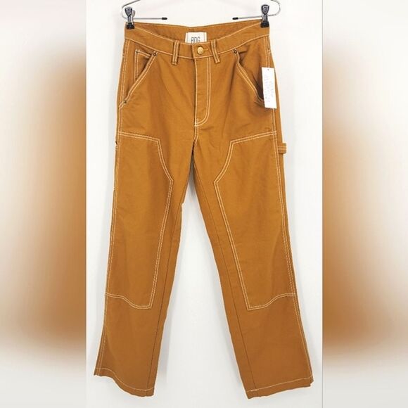 BDG Canvas Carpenter Pants Size 26 Womens Brown High Waist Straight Leg Cotton