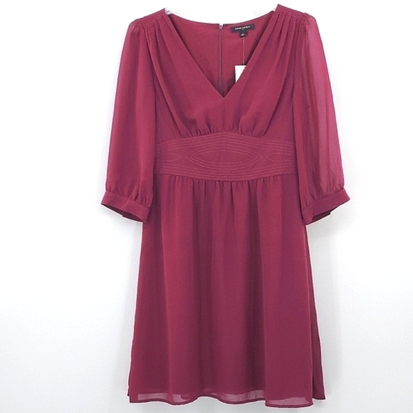 Banana Republic Long Sleeve Dress Size 8 Wine Red Party Date Night Special Event