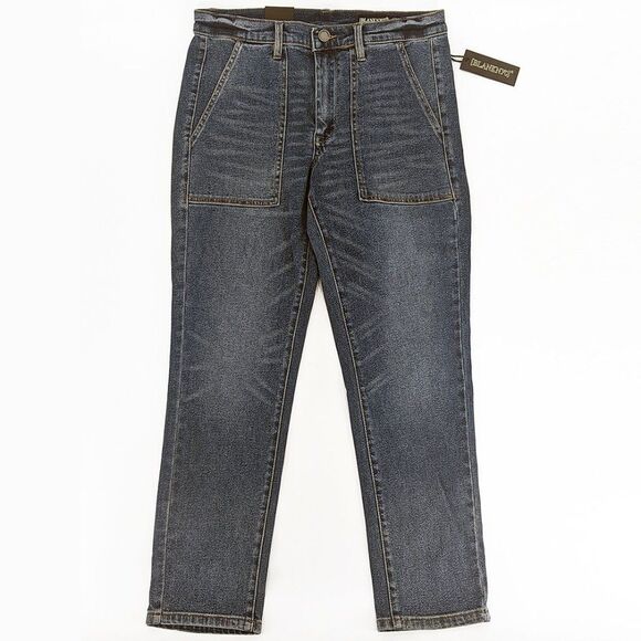 Blank NYC High Rise Cropped Straight Leg Dark Wash Jeans 29