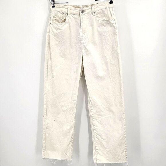 Blank NYC Jeans Size 30 Womens Off White The Baxter Ribcage Straight Leg Denim