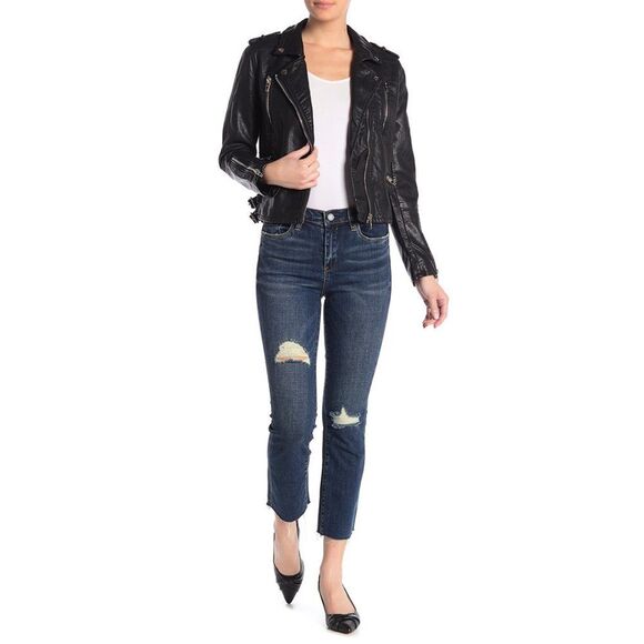 BlankNYC Bowery Distressed Crop Bootcut Jeans 26