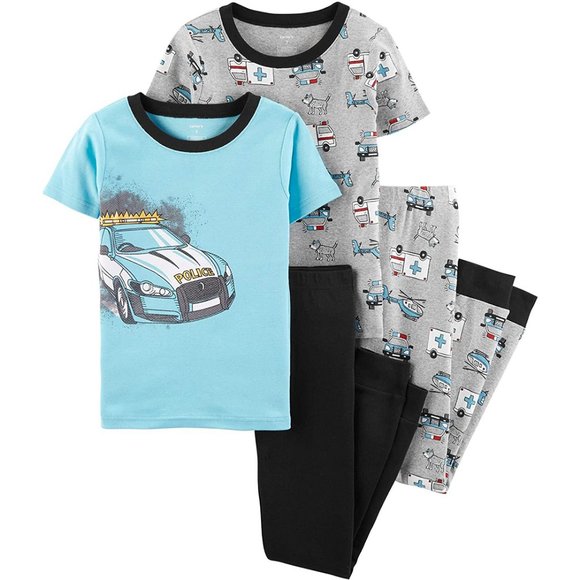 Carter’s Boy’s 4 piece Cotton First Responders Graphic Print Pajamas 10 14