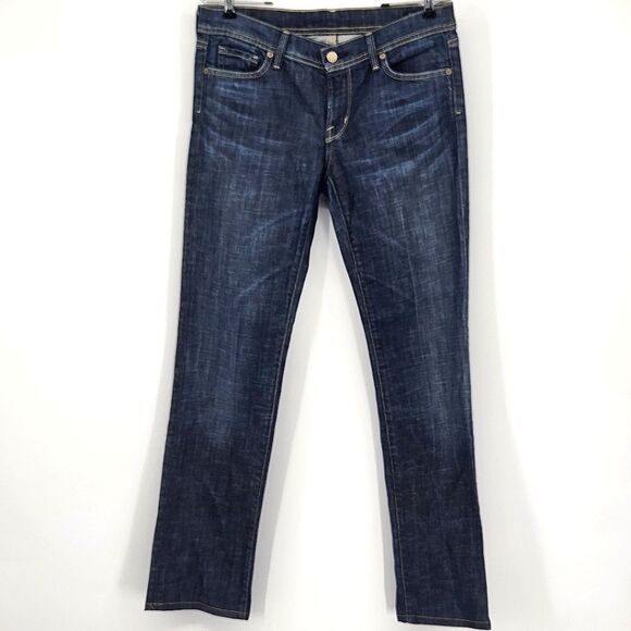 Citizens of Humanity Dark Wash Distressed Straight Leg Jeans Womens Size 29