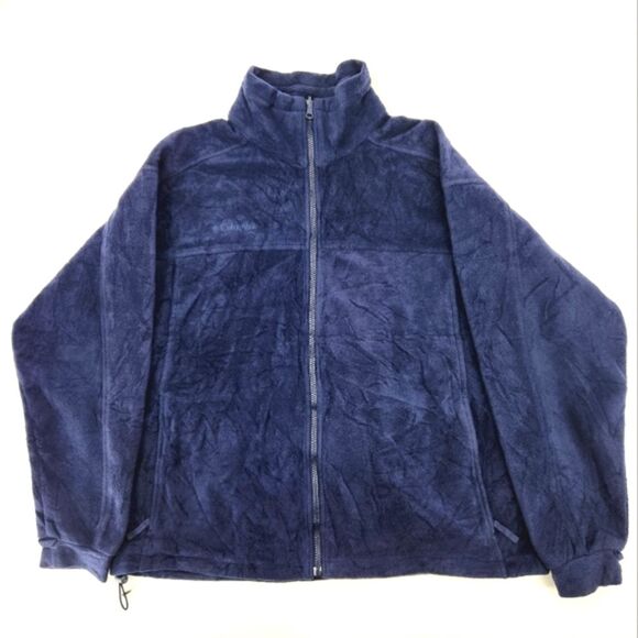 Columbia Core Interchange Full Zip Fleece Jacket Mens Size Large Dark Navy Blue