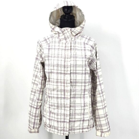 Columbia Interchange Full Zip Hooded Jacket WindowPane White Purple Women Small