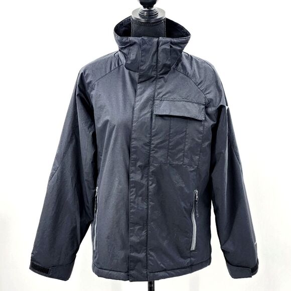 Columbia Omni- Shield Full Zip Black Midweight Jacket Coat Boys Size 14 / 16