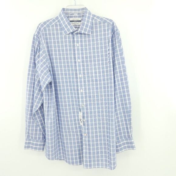 Cremieux Slim Fit Dress Shirt Mens Size 17-35 Pima Cotton Work Office Business