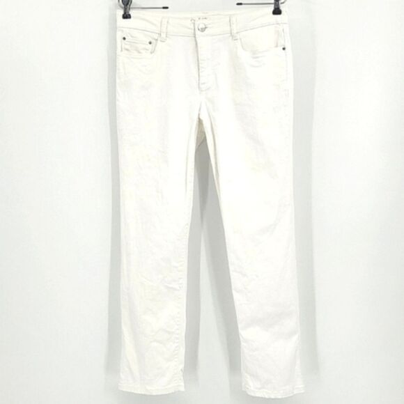 Croft & Barrow Jeans Womens Size 4 SHORT White Denim Straight Leg Mid Rise