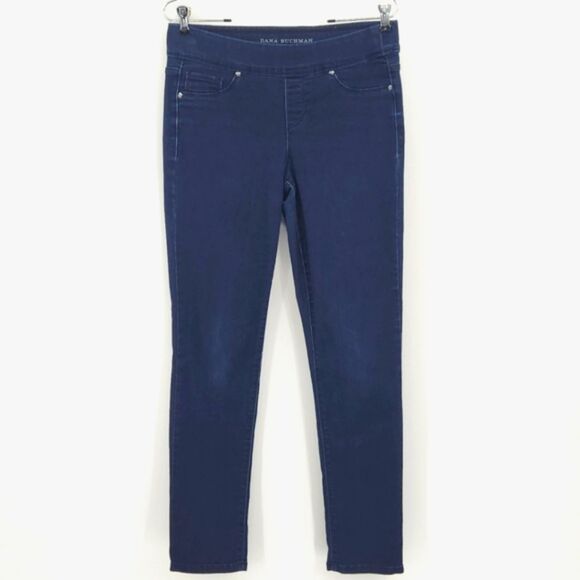 Dana Buchman Midrise Comfort Waist Pull-On Stretch Denim Jeans Women Small Blue