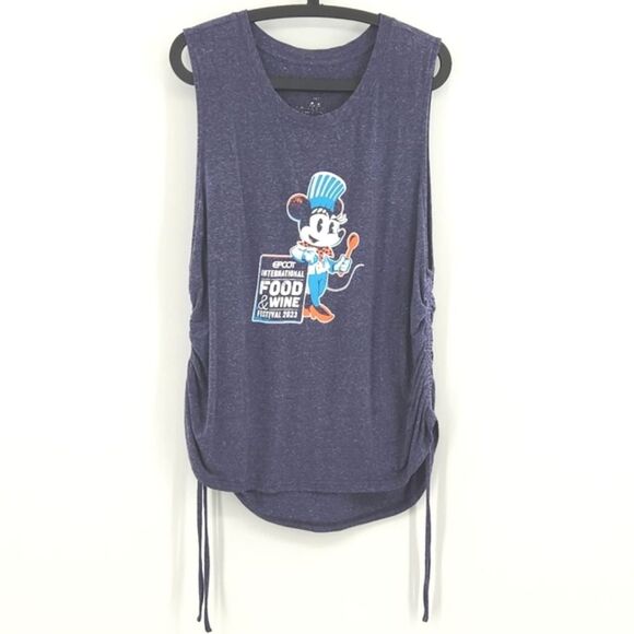 Disney 2023 Epcot Food Wine Chef Minnie Tank Shirt Womens Size 3XL Blue Summer
