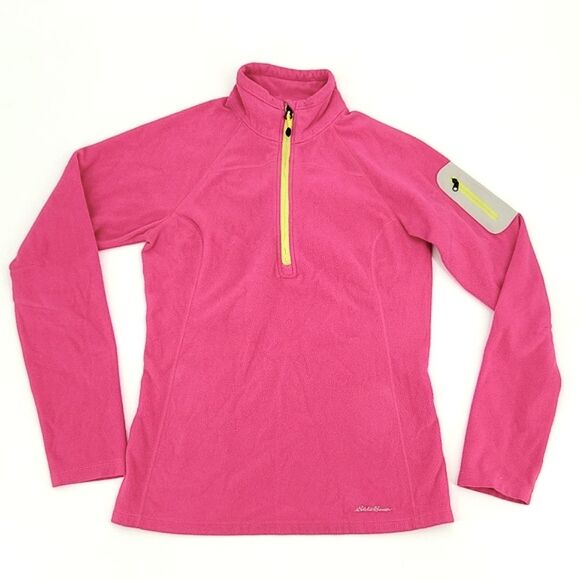 Eddie Bauer First Ascent Fleece 1/4 Zip Pullover Jacket Size Small Womens Pink