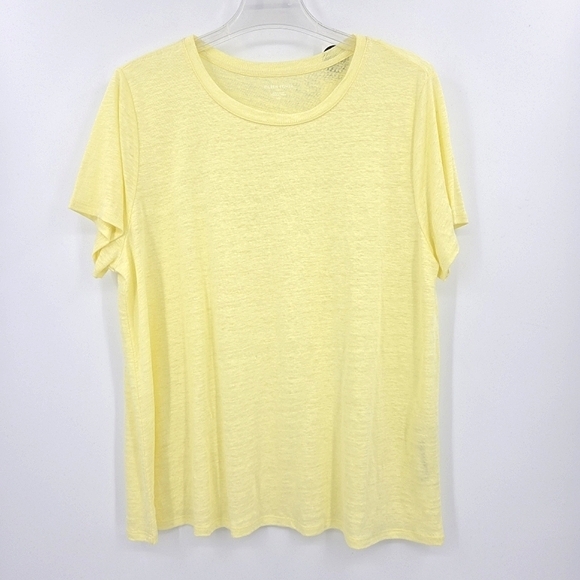 Eileen Fisher Crew Neck Tee Womens Size Large Organic Linen Jersey Basic Norm