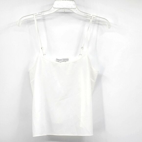 English Factory White Lightweight Semi Sheer Cami Top Blouse Size Small
