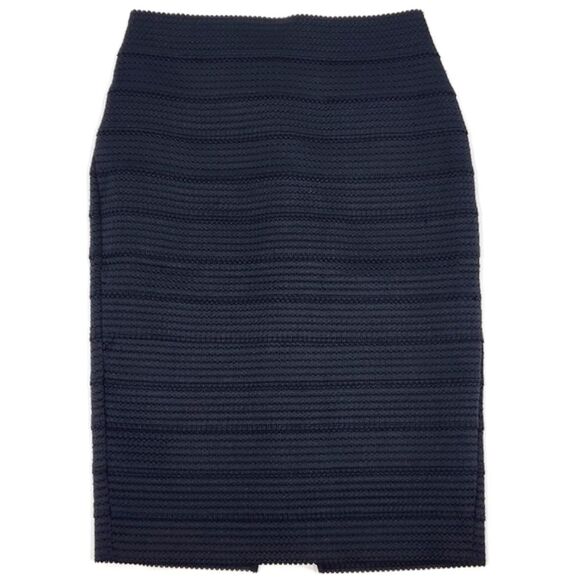 Express Scalloped Textured Pencil Straight Skirt Women’s Size Small Black