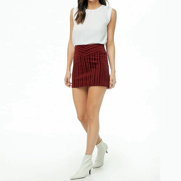 Forever 21 Corduroy A-Line Mini Skirt Womens Size Small Rust