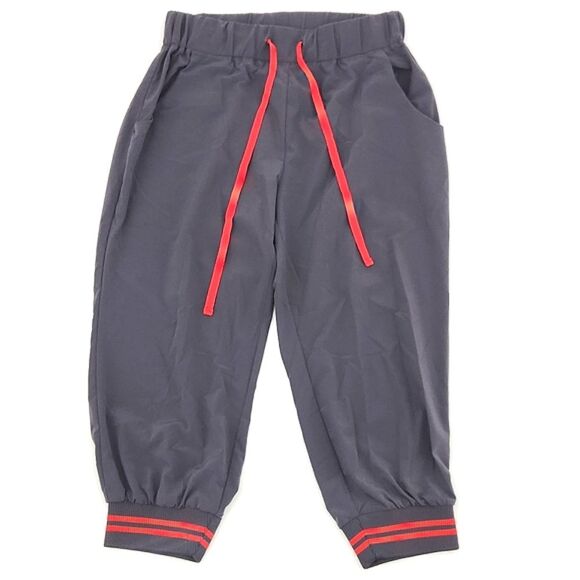 Forever 21 Joggers Size Small Womens Gray Red Stripes Drawstring Cropped Pants