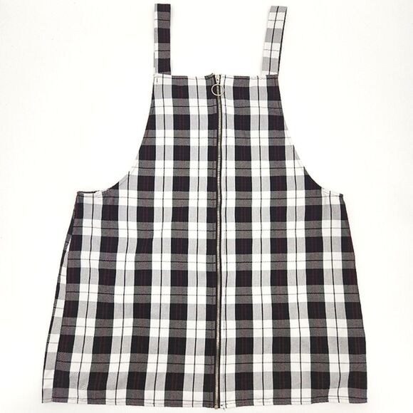 Forever21 Skirt Overalls Womens Size 3X Zip Up Plaid Academia Preppy Goth Grunge