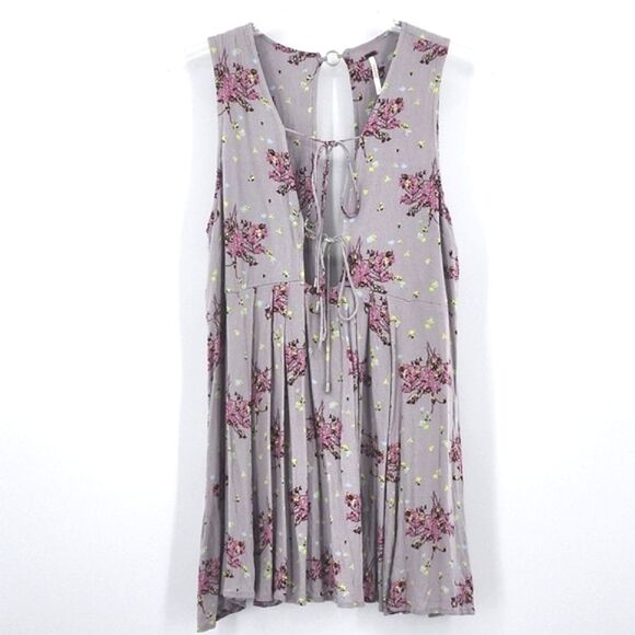 Free People Lovely Day Tunic Tank Top Womens Size Small Floral Boho Chic Fairy
