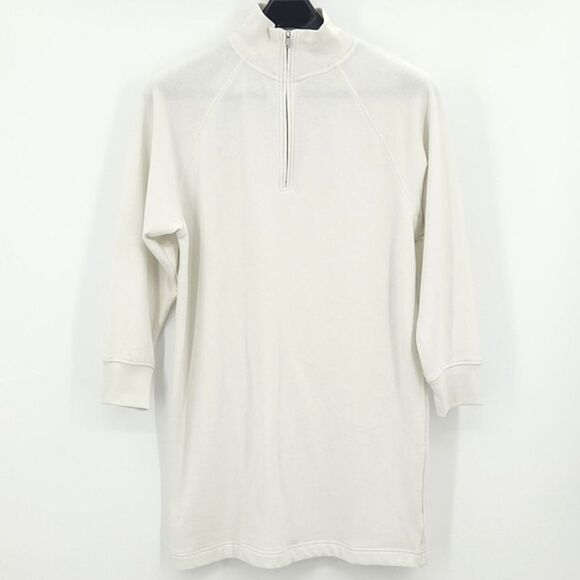 Gap Sweater Dress Womens Fleece Size Medium Long Sleeve 1/4 Zip Cozy Basic