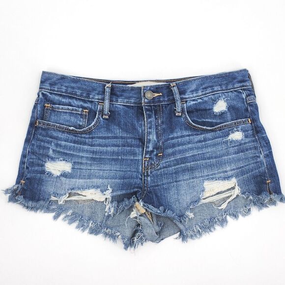 Gilly Hicks Sydney Distressed Denim Jean Shorts Womens Size 6 Waist 28 Blue