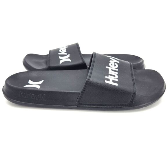 Hurley Slides One and Only Beach Slides Sandals Flip Flops Black Men’s Size 10
