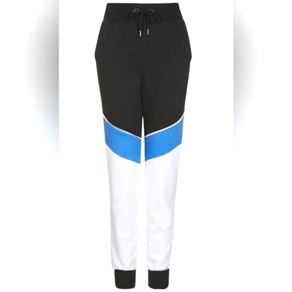 Ivy Park Tri Colorblock Tailored Joggers Sweatpants Women Small Black Blue White