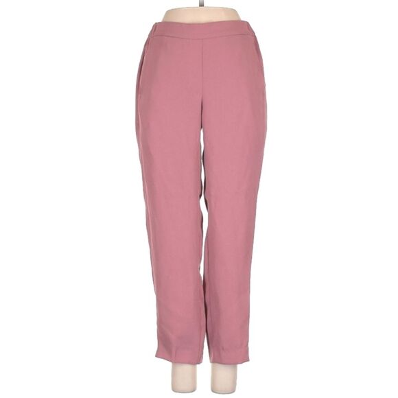 J Crew Drapey Pull On Trousers Pink Straight Leg Pants Womens 8