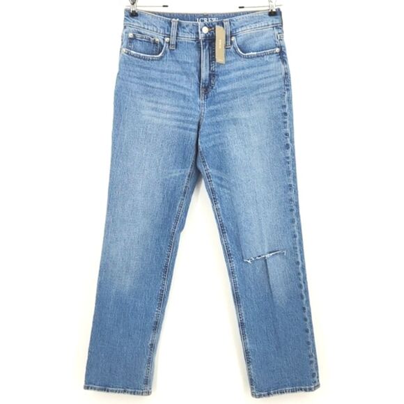 J Crew Jeans Classic Straight Leg Womens Size 26 Denim Retro Style Distressed
