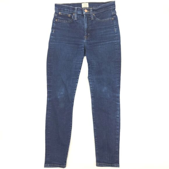 J Crew Jeans Womens Blue 9" High Rise Waist Toothpick Skinny Blue Denim