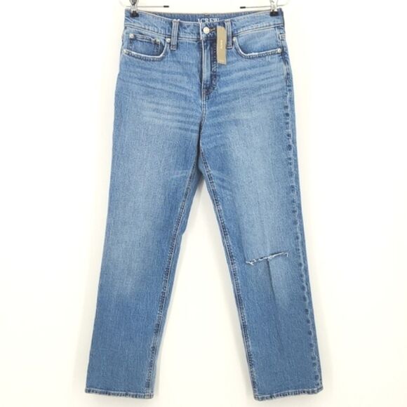 J Crew Jeans Womens Size 26 90s Classic Straight Leg Distressed Denim Style Y2K