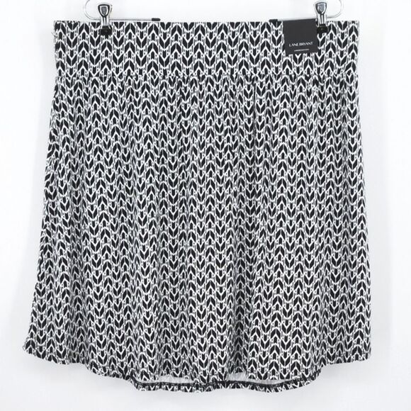 Lane Bryant Skirt Plus Size 18/20 Geometric Tribal Print Elastic Waistband Norm