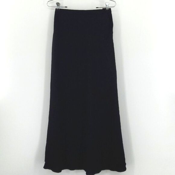 Lauren Ralph Lauren Midi Maxi Skirt Womens Size 6P Black Minimalist Witchy Goth
