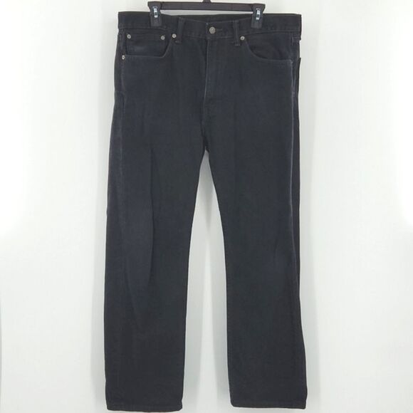 Levi’s 505 Jeans Mens Size 36×30 Black Denim Distressed Biker Casual Everyday