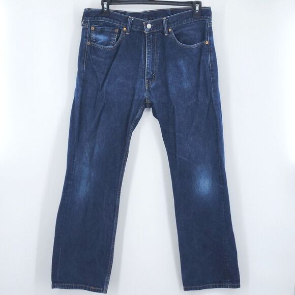 Levi’s 505 Jeans Mens Size 36×30 Faded Distressed Biker Casual Everyday Normcore