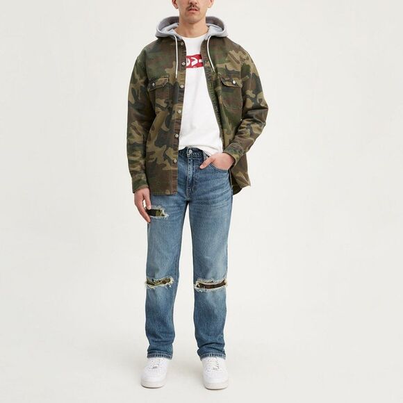 Levi’s 541 Men’s Athletic Taper Fit Camo Patchwork Distressed Jeans