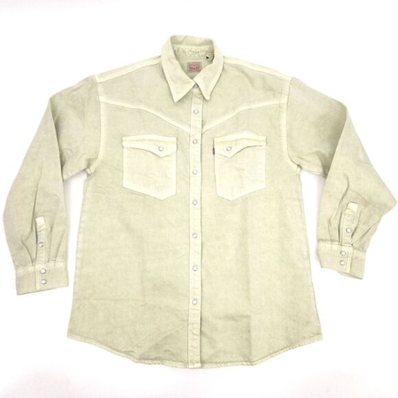 Levi’s Dorsey XL Western Relaxed Fit Denim Jean Shirt Small Meadow Mist Green