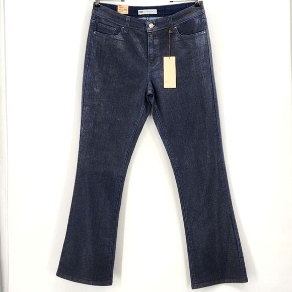 Levi’s Jeans Womens 31×32 Oil Rubbed Blue Denim Mid Rise Skinny Bootcut Western
