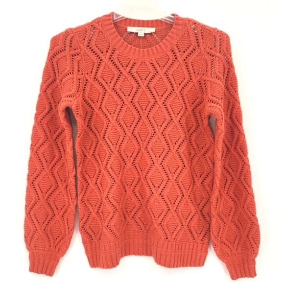 Loft Petite Sweater Women Size XSP Chunky Cable Knit Fisherman Fall Grandpacore