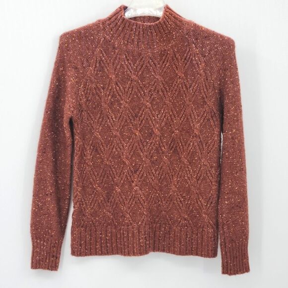 Loft Turtleneck Sweater Women Size XS Flecked Chunky Knit Winter Fall Cabincore