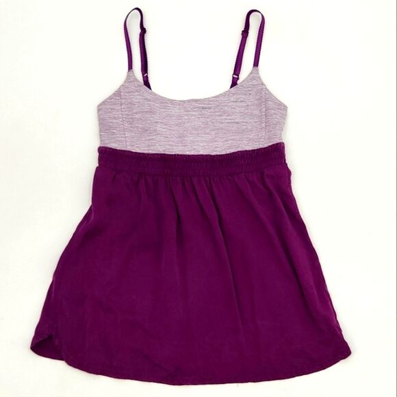 Lululemon Bliss Tank Top Shirt White Purple Stripes Womens 6 Small