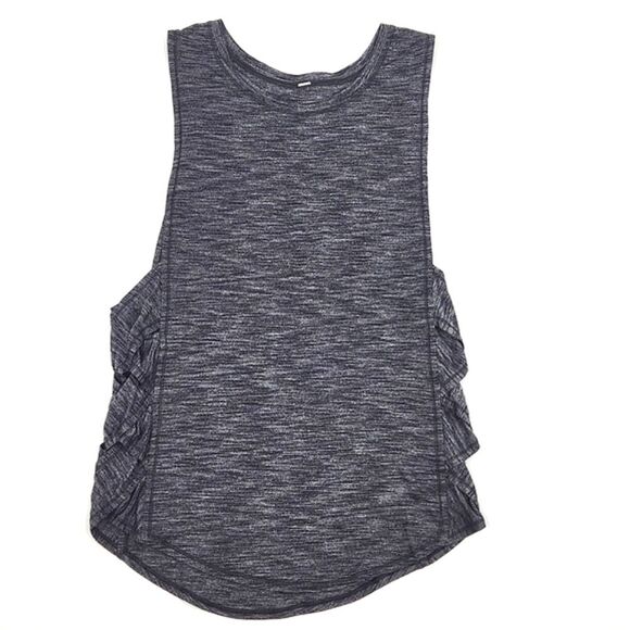 Lululemon Cardio Squad Sleeveless Crewneck Tank Top Heathered Black Women Size 6