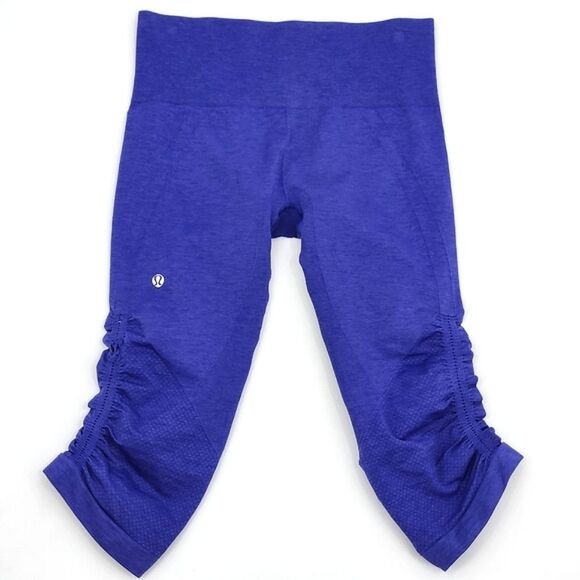Lululemon In The Flow Crop II Leggings Heathered Pigment Blue Women’s Est Size 8