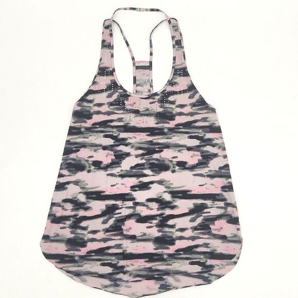 Lululemon Water Bound Tank Top Wamo Camo Barely Pink Gray Womens 6 / Small